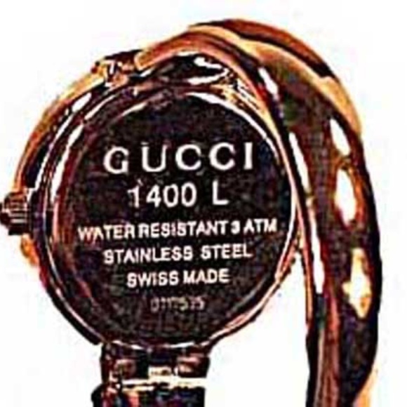 GUCCI WATCH, SILVER TONE MODEL 1400L, SERIAL NUMBER & GUCCI LOGO, WATER RESISTAN - Picture 8 of 10